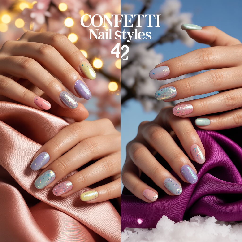 42 confetti nail styles to sparkle and shine all year long