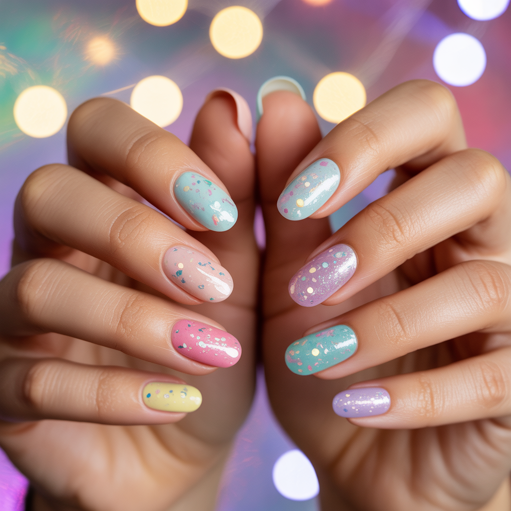 42 confetti nail styles to sparkle and shine all year long