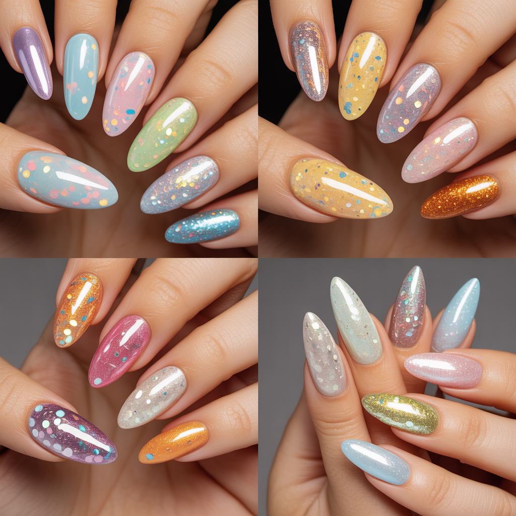 42 confetti nail styles to sparkle and shine all year long