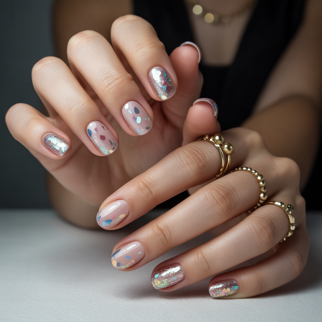 42 confetti nail styles to sparkle and shine all year long