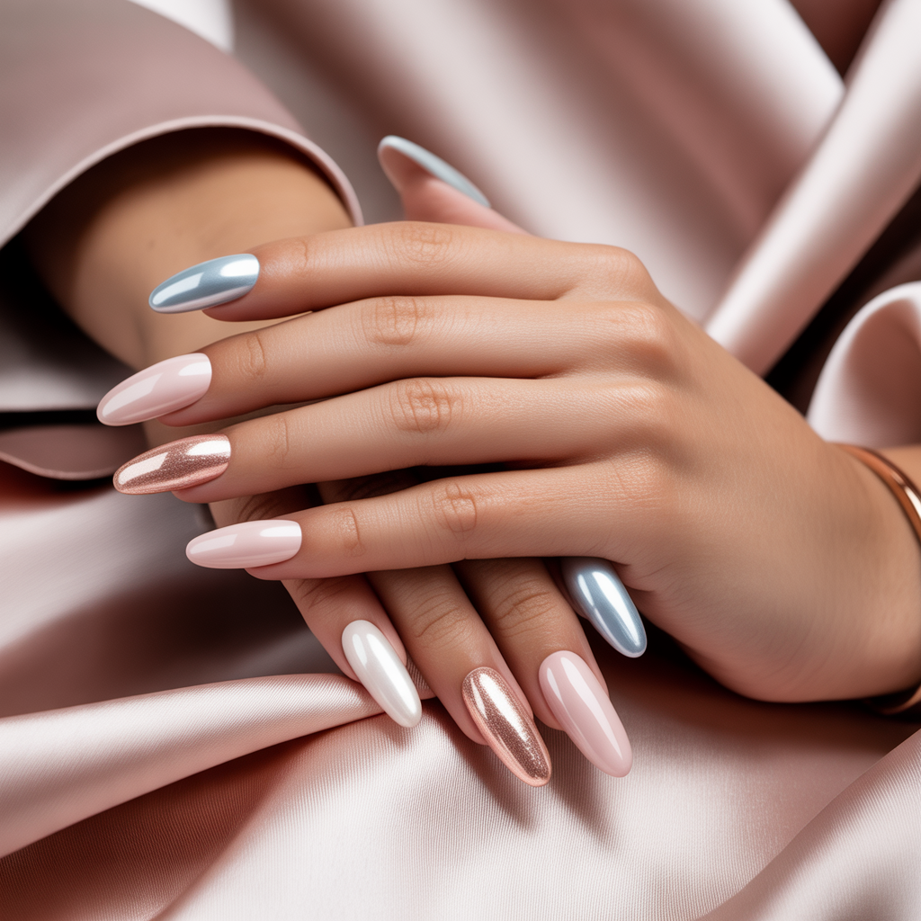 almond acrylic nails