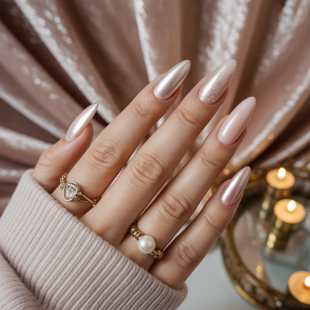 almond acrylic nails