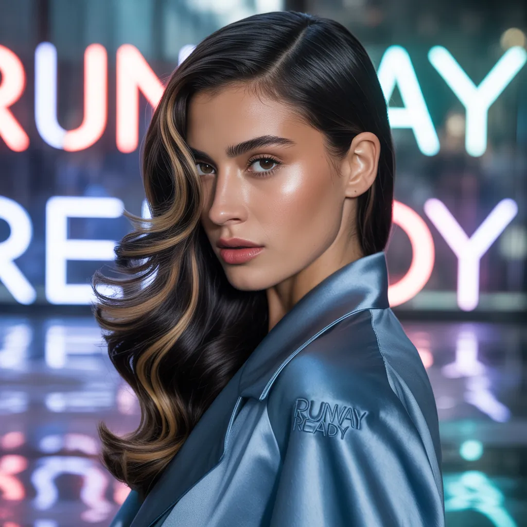 black hair with highlights