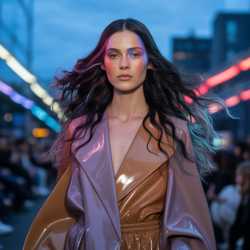 black hair with highlights