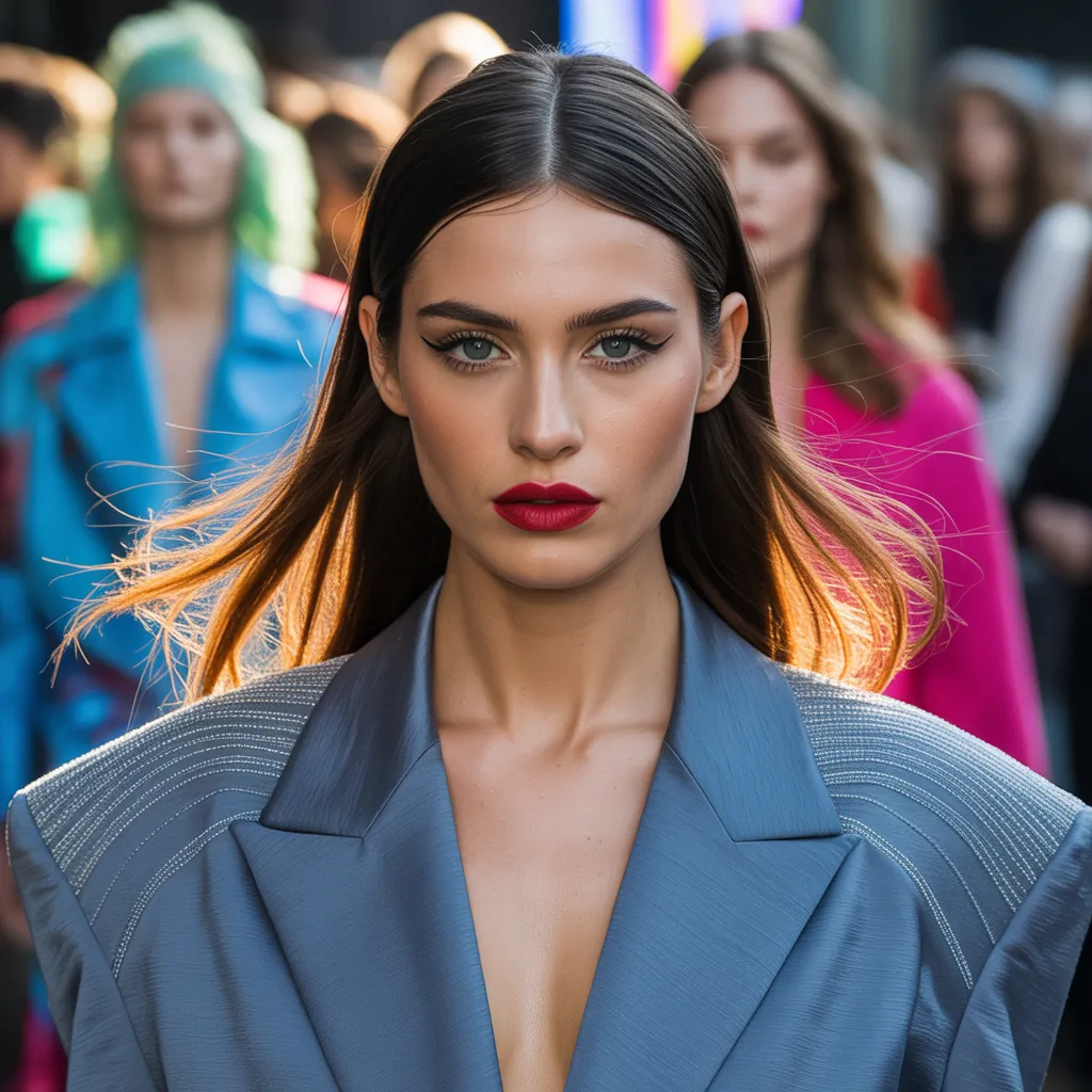 black hair with highlights