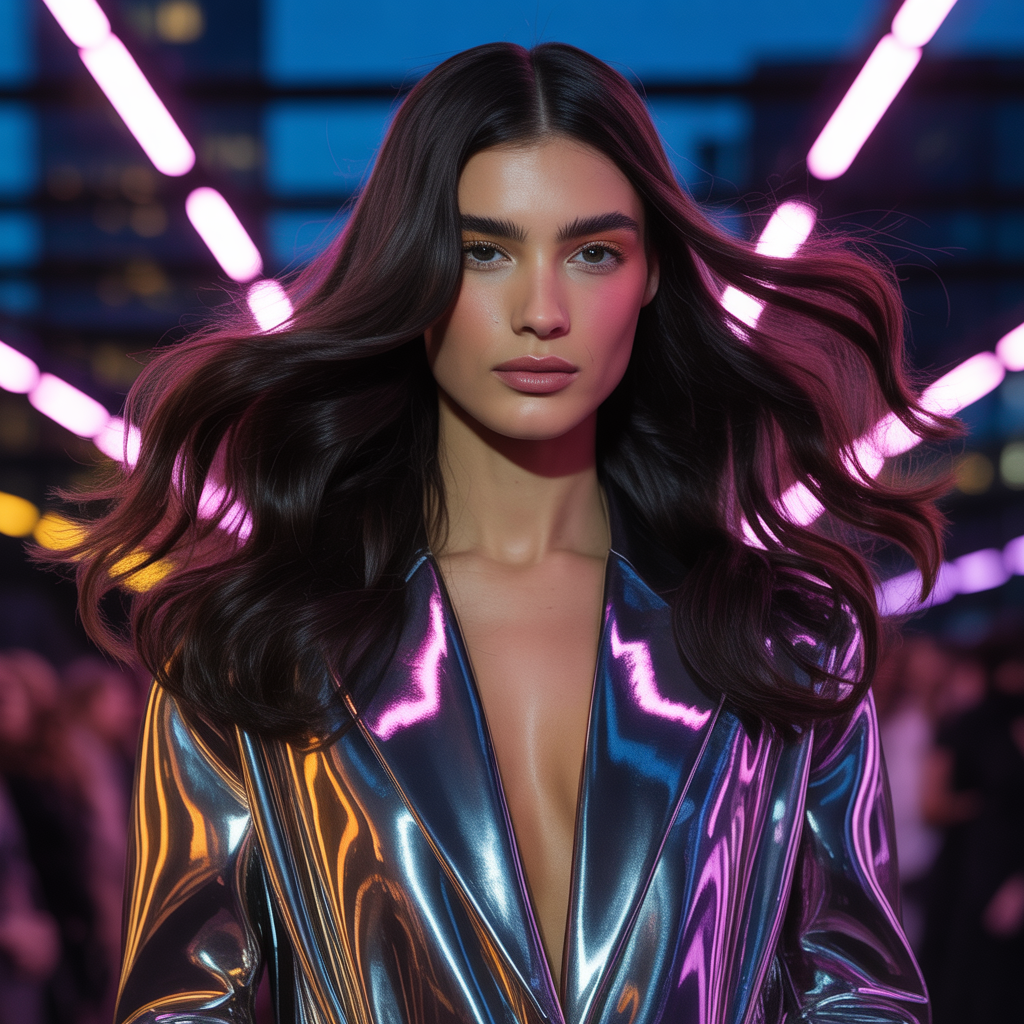 black hair with highlights