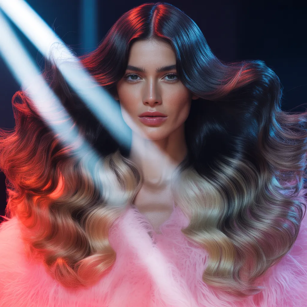 black hair with highlights