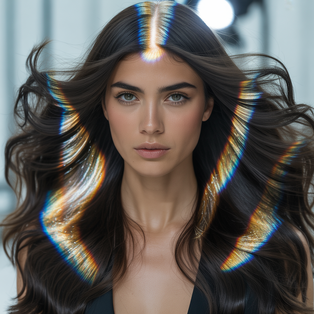 black hair with highlights