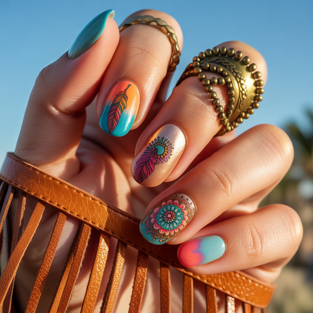 boho nails