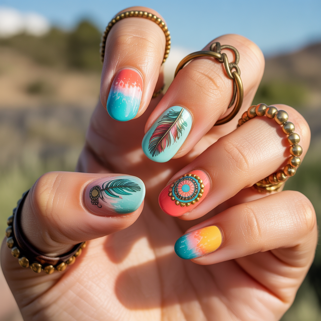 boho nails