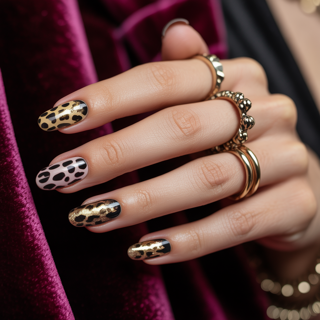 cheetah print nails