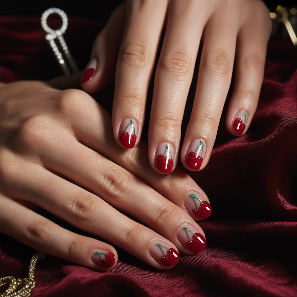 cherry nails inspo
