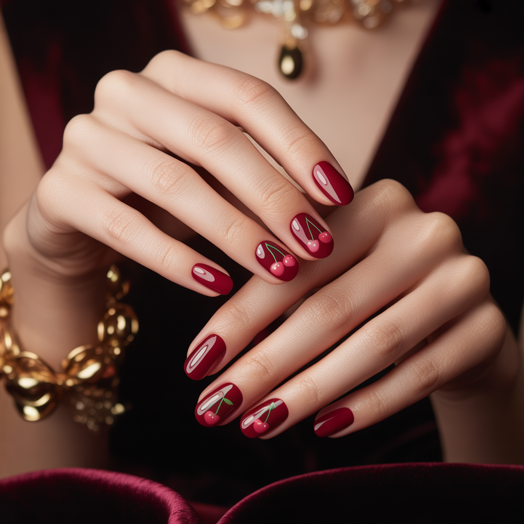 cherry nails inspo