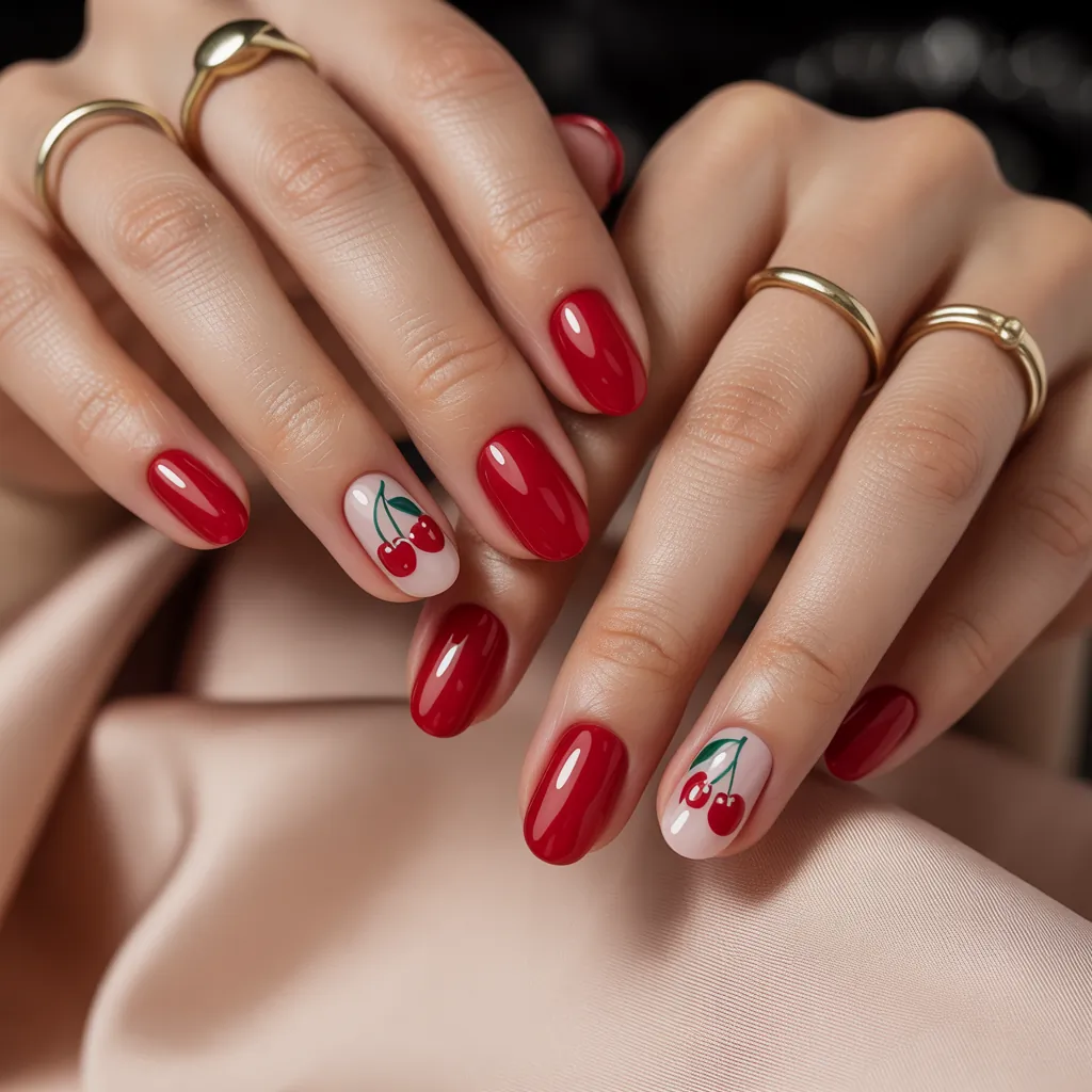 cherry nails inspo