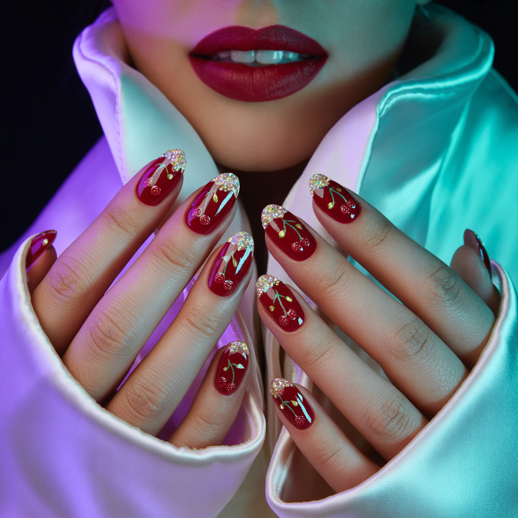 cherry nails inspo