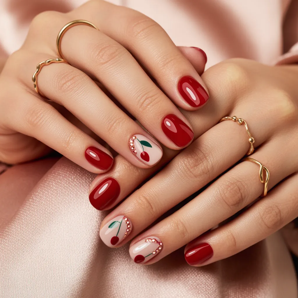 cherry nails inspo