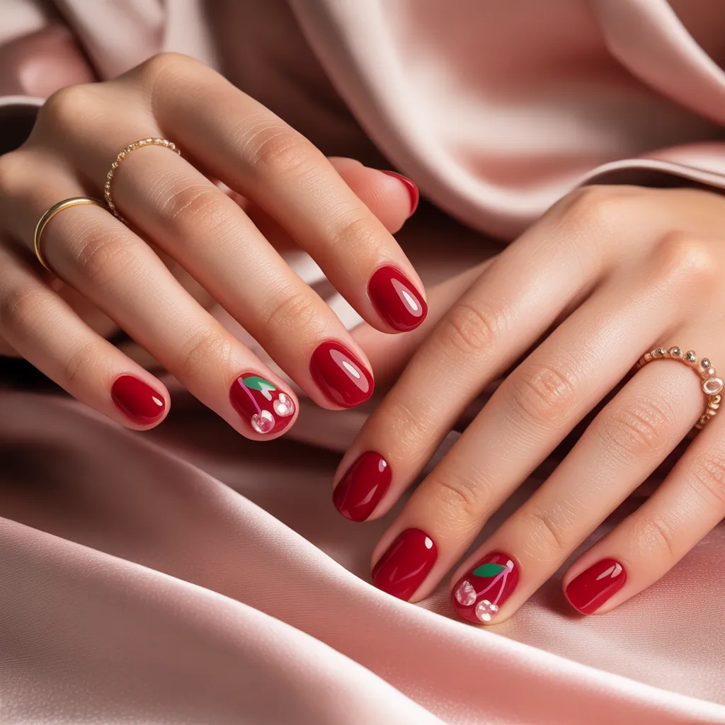 cherry nails inspo