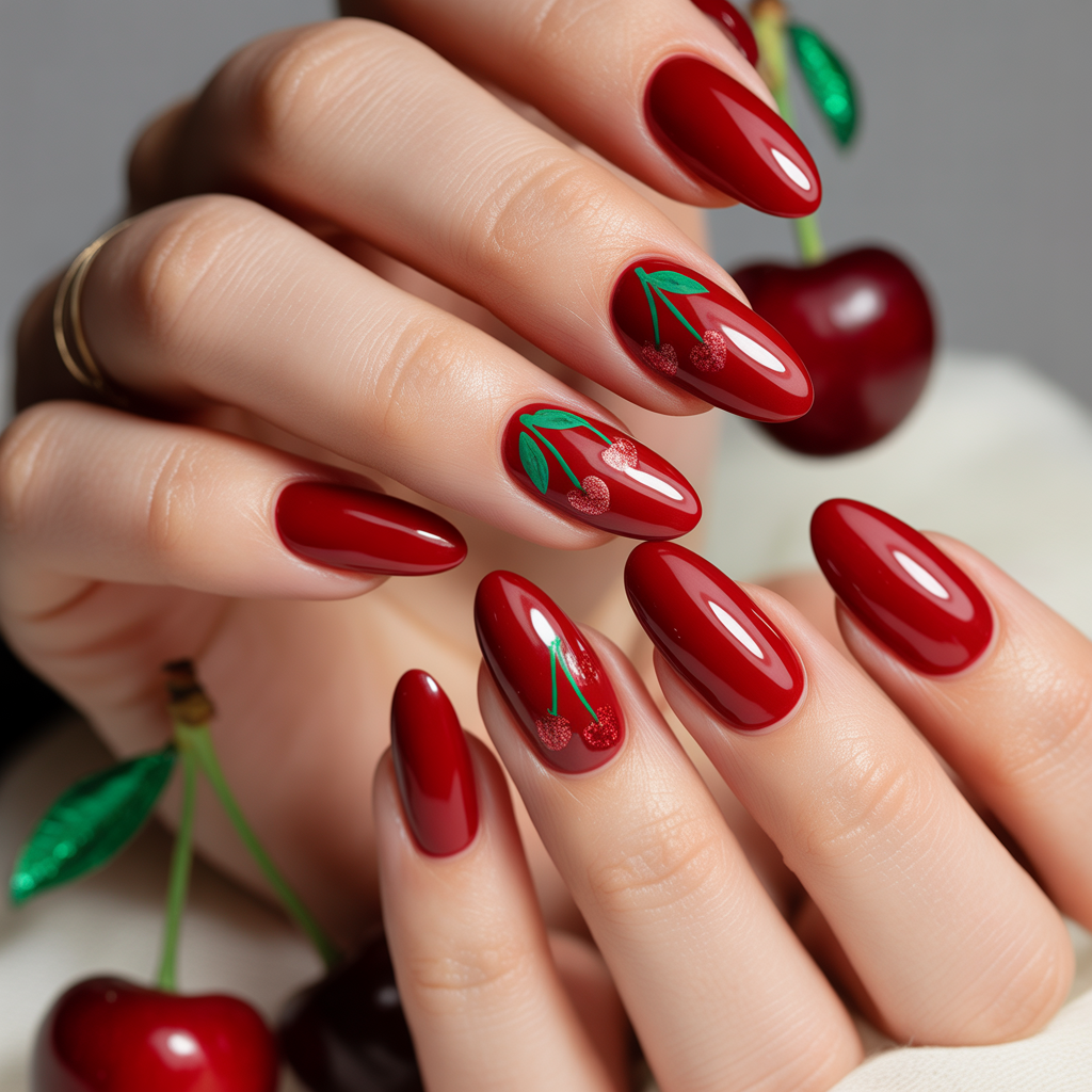 cherry nails inspo
