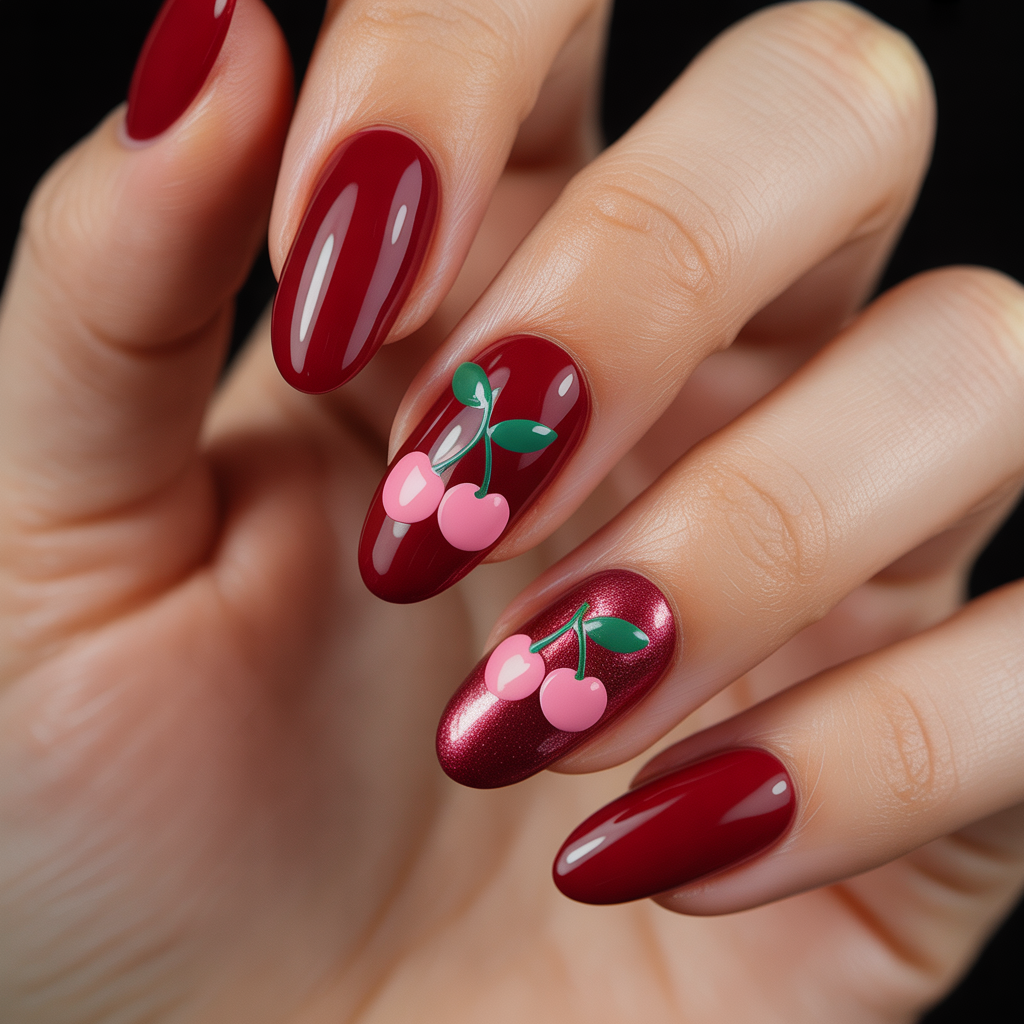 cherry nails inspo