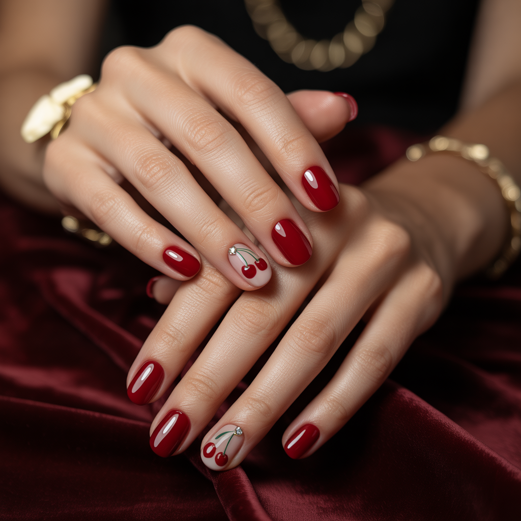 cherry nails inspo