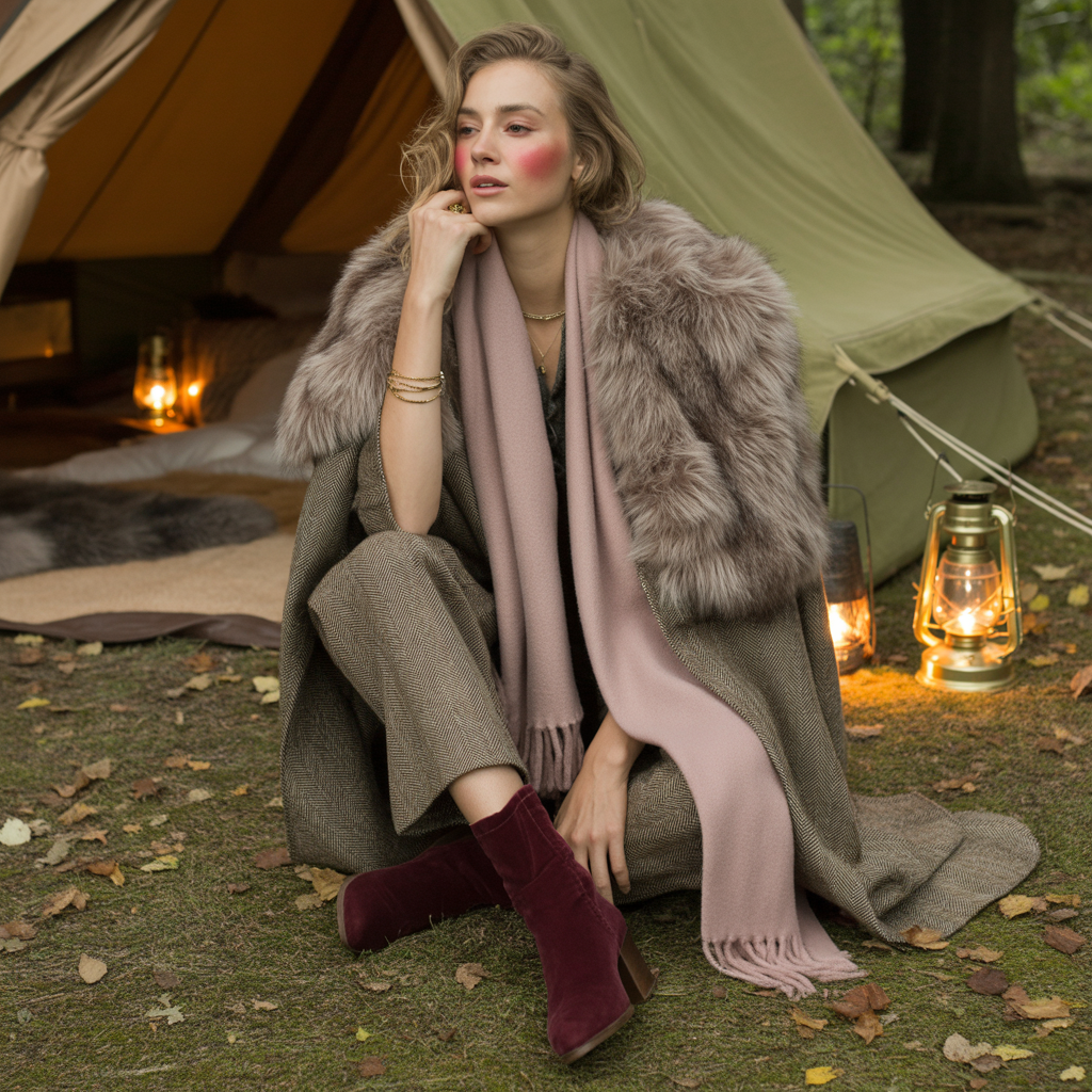chic cozy glamping outfits