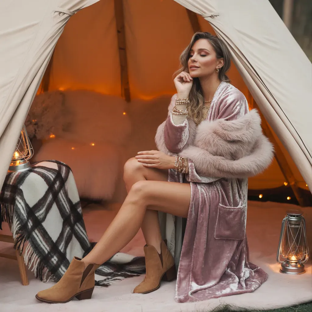 chic cozy glamping outfits