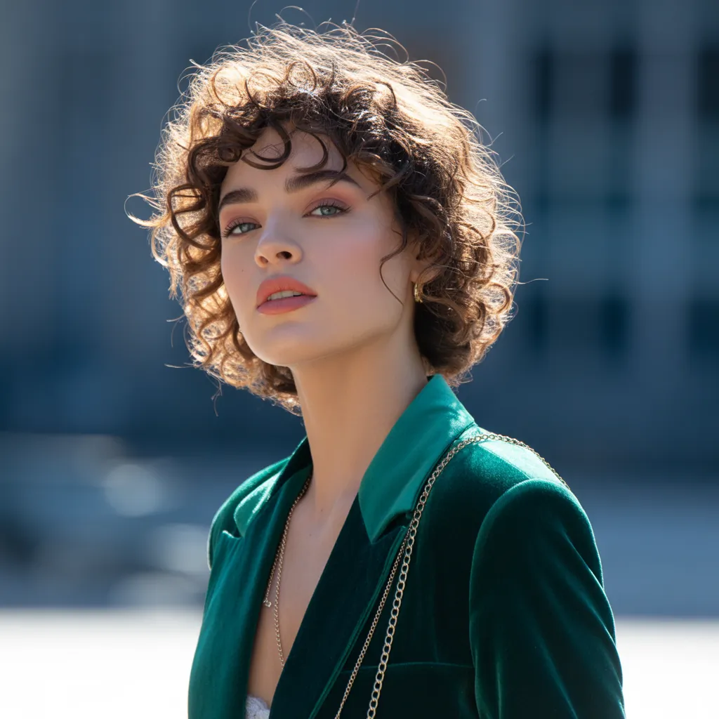 chin length curly hair