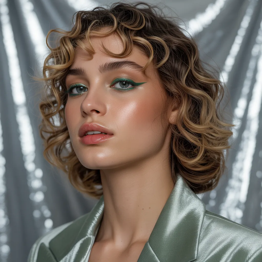 chin length curly hair