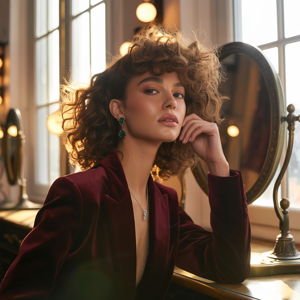 chin length curly hair