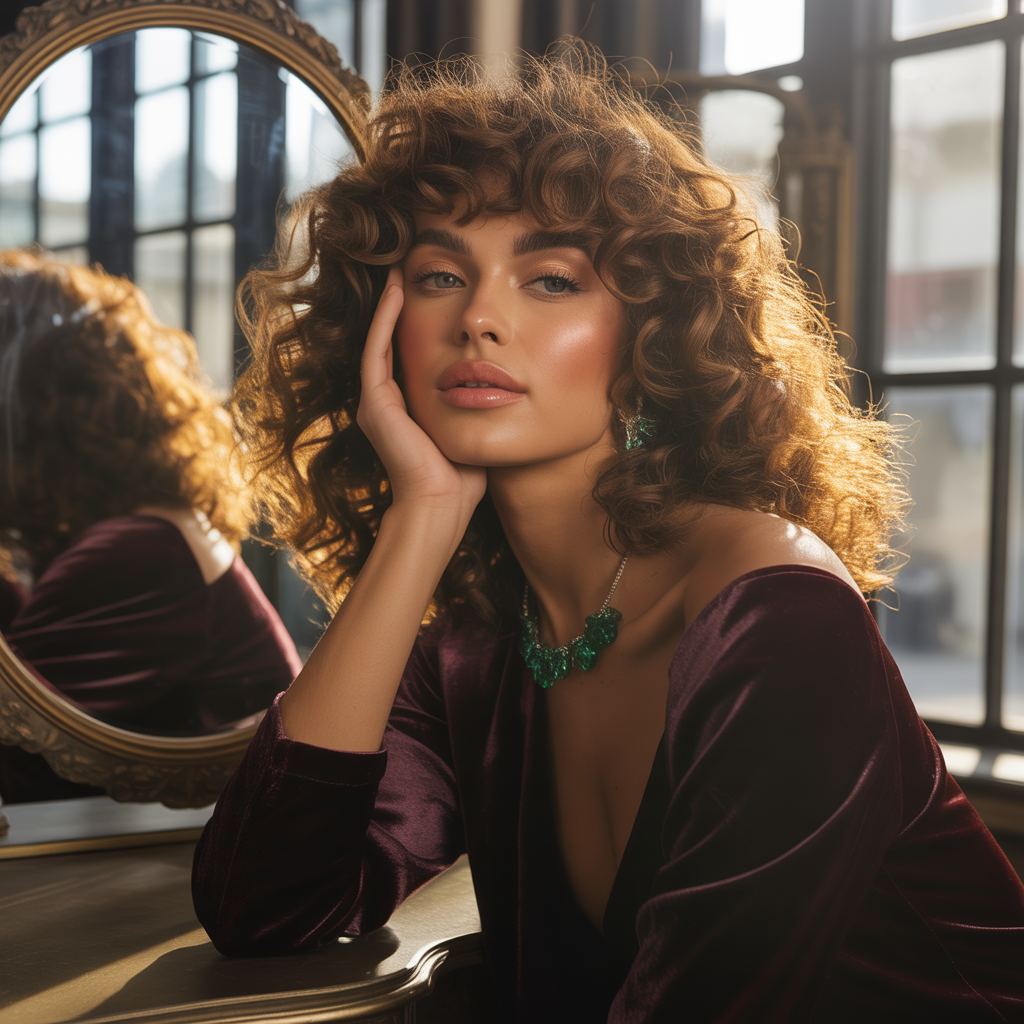 chin length curly hair