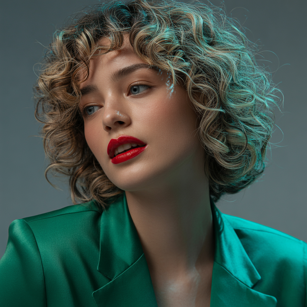 chin length curly hair