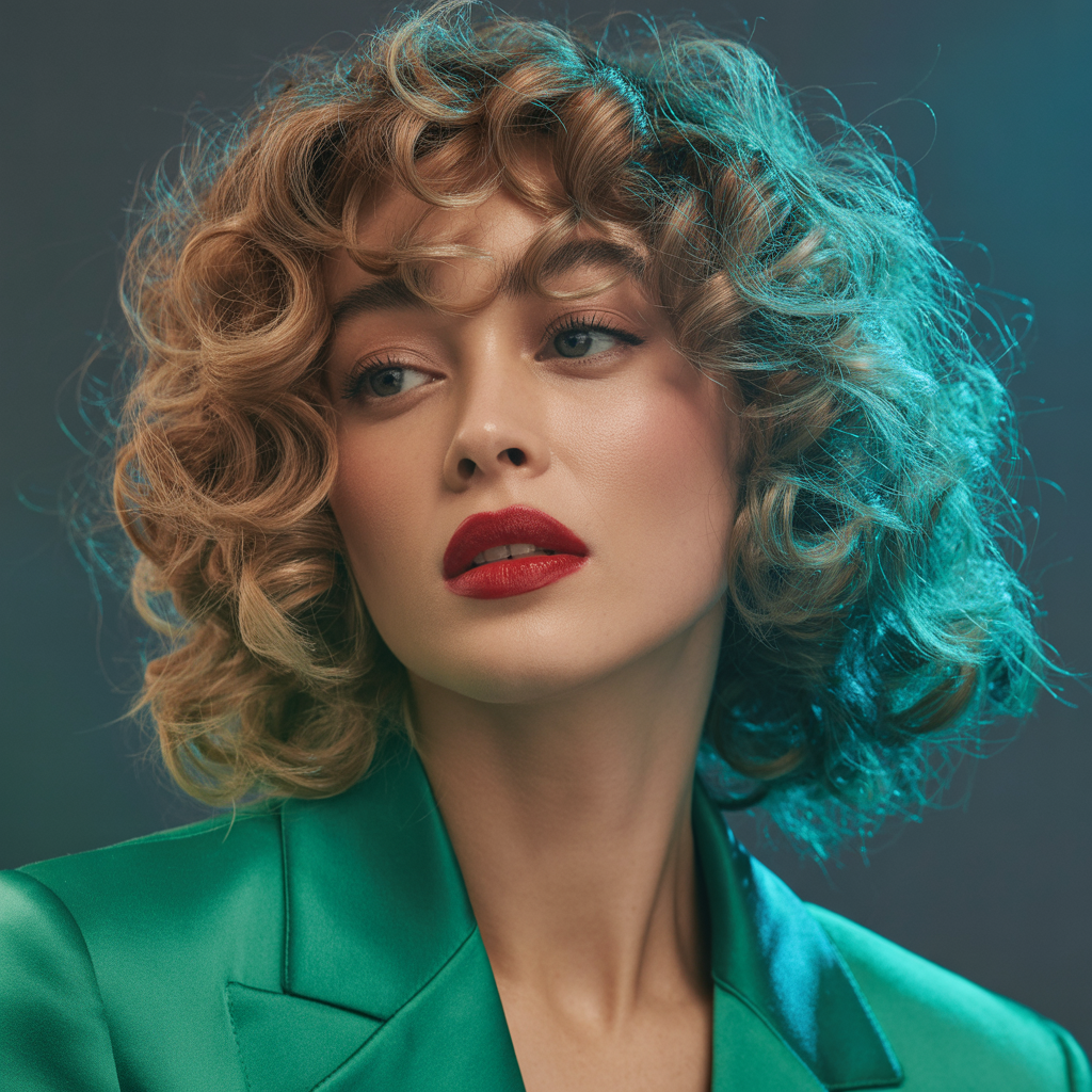 chin length curly hair