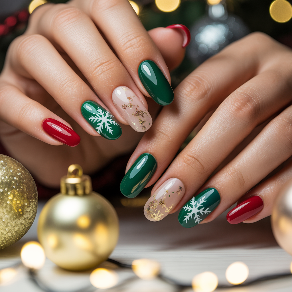 christmas acrylic nails