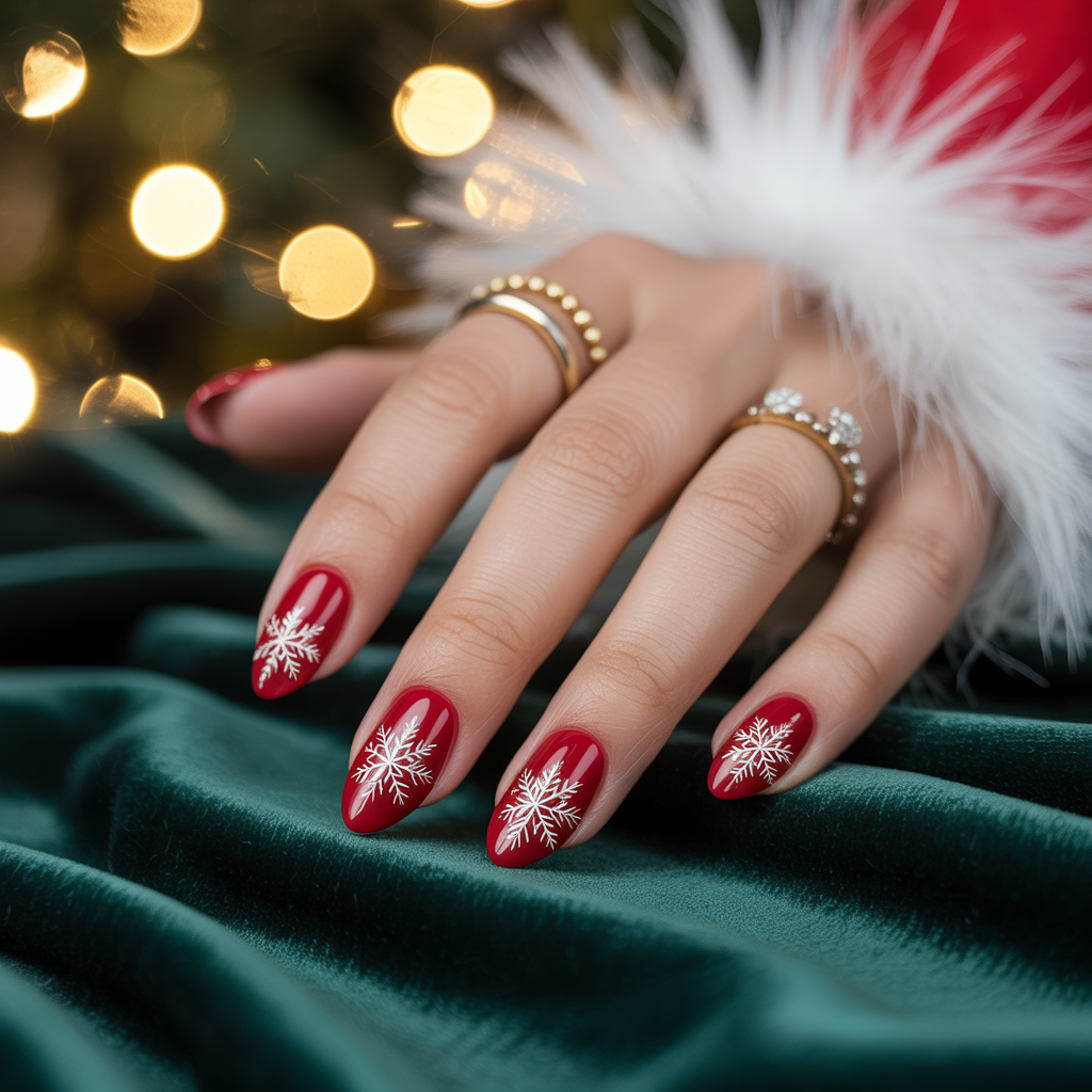 christmas nails red