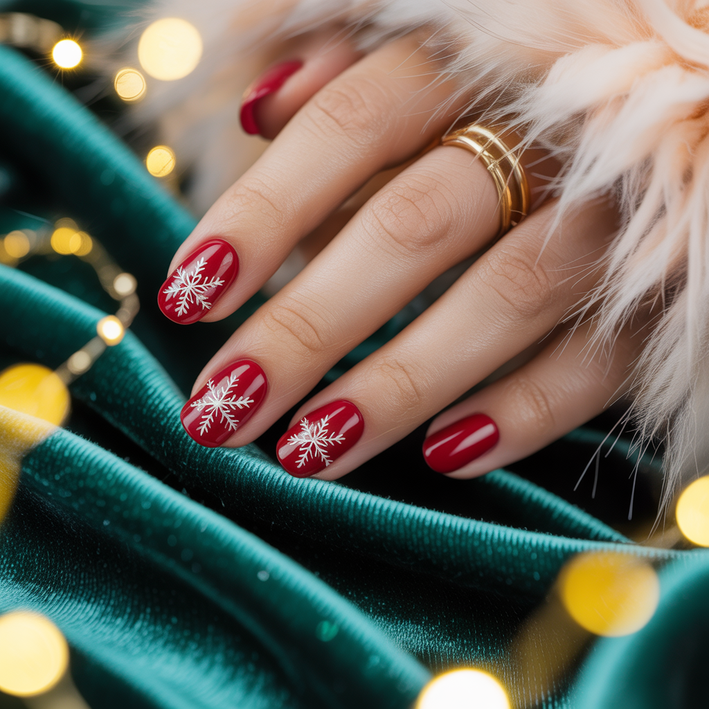 christmas nails red