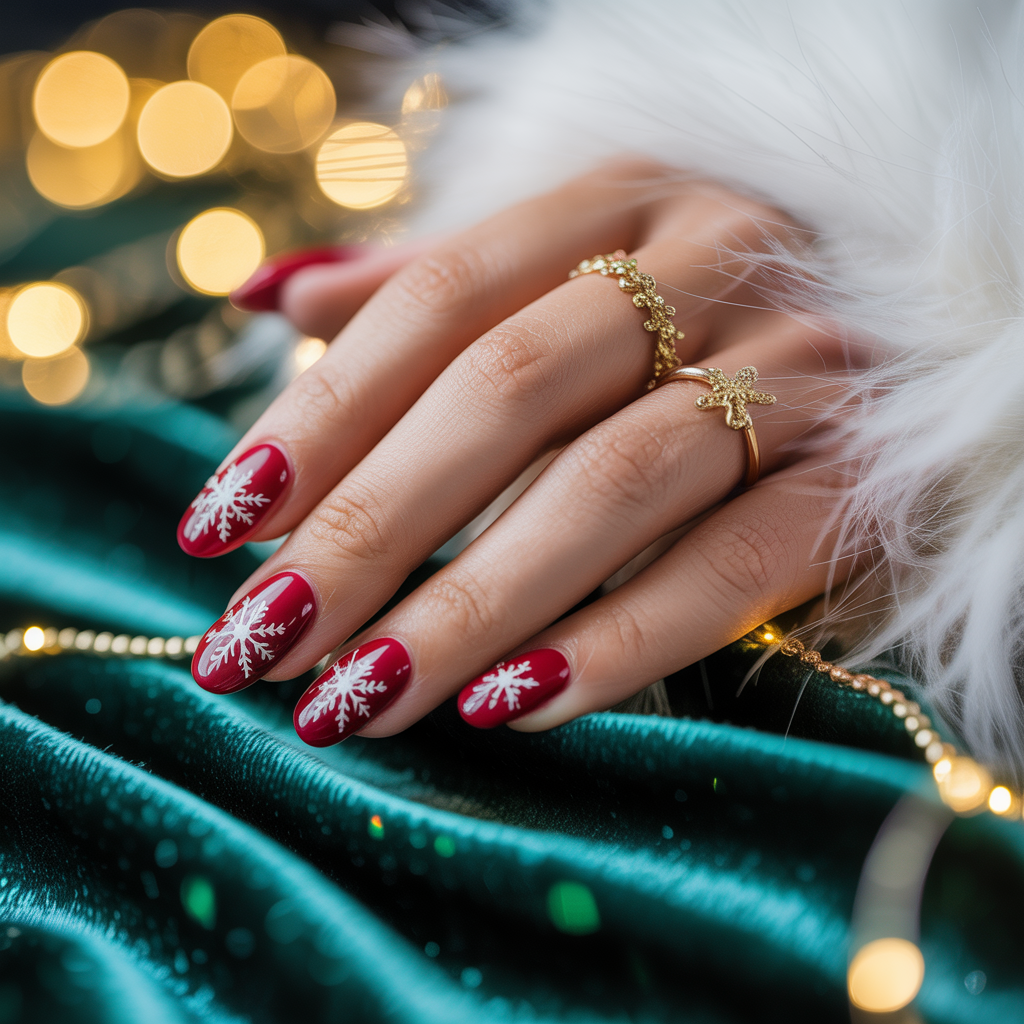 christmas nails red