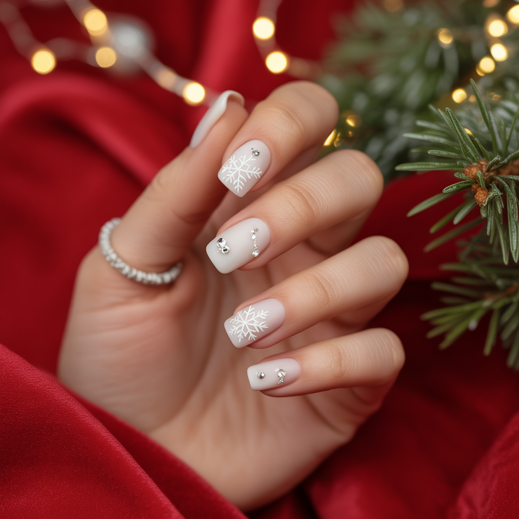 christmas nails white