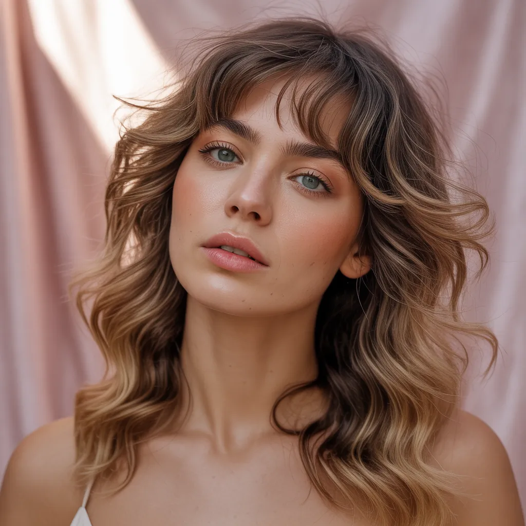 curtain bangs for wavy hair