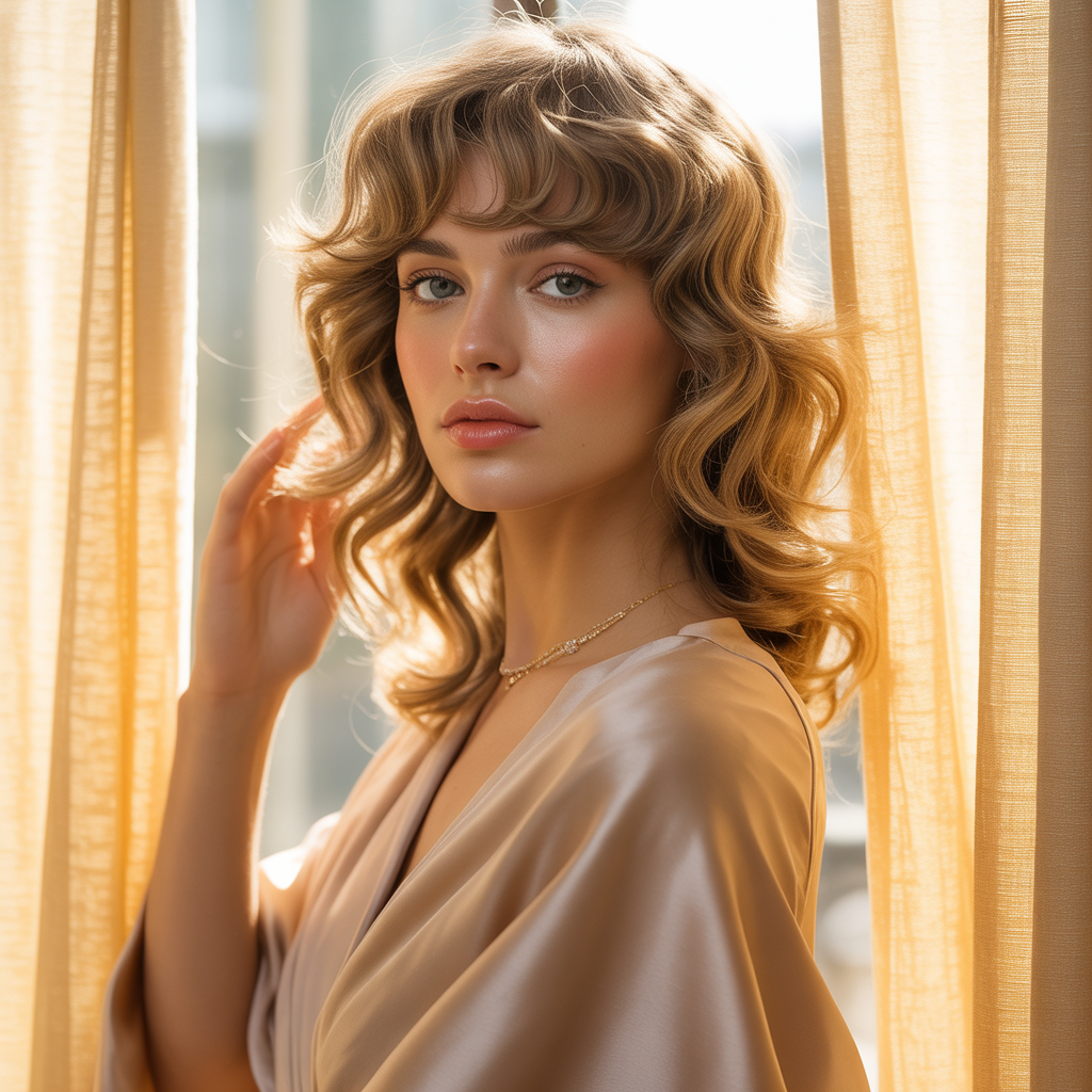 curtain bangs for wavy hair