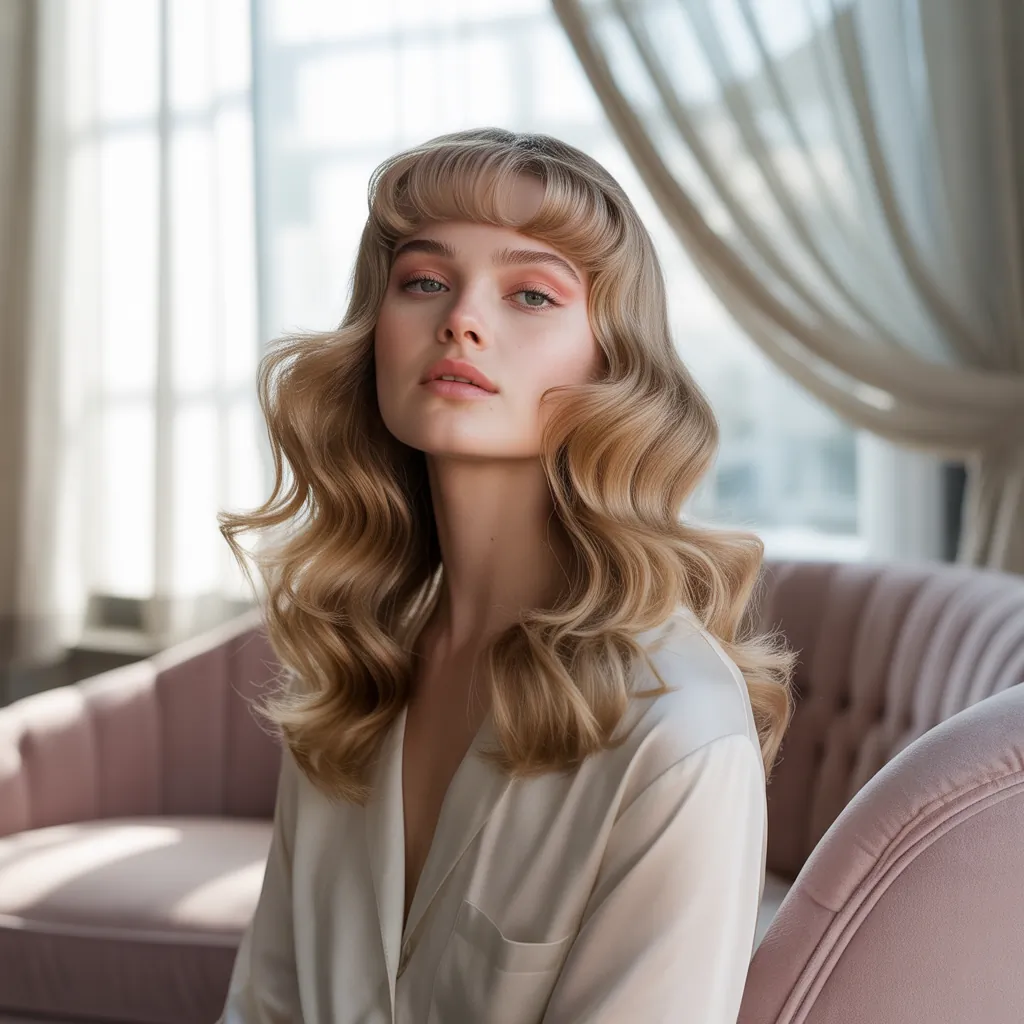 curtain bangs for wavy hair