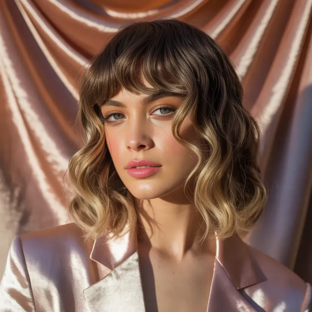 curtain bangs for wavy hair