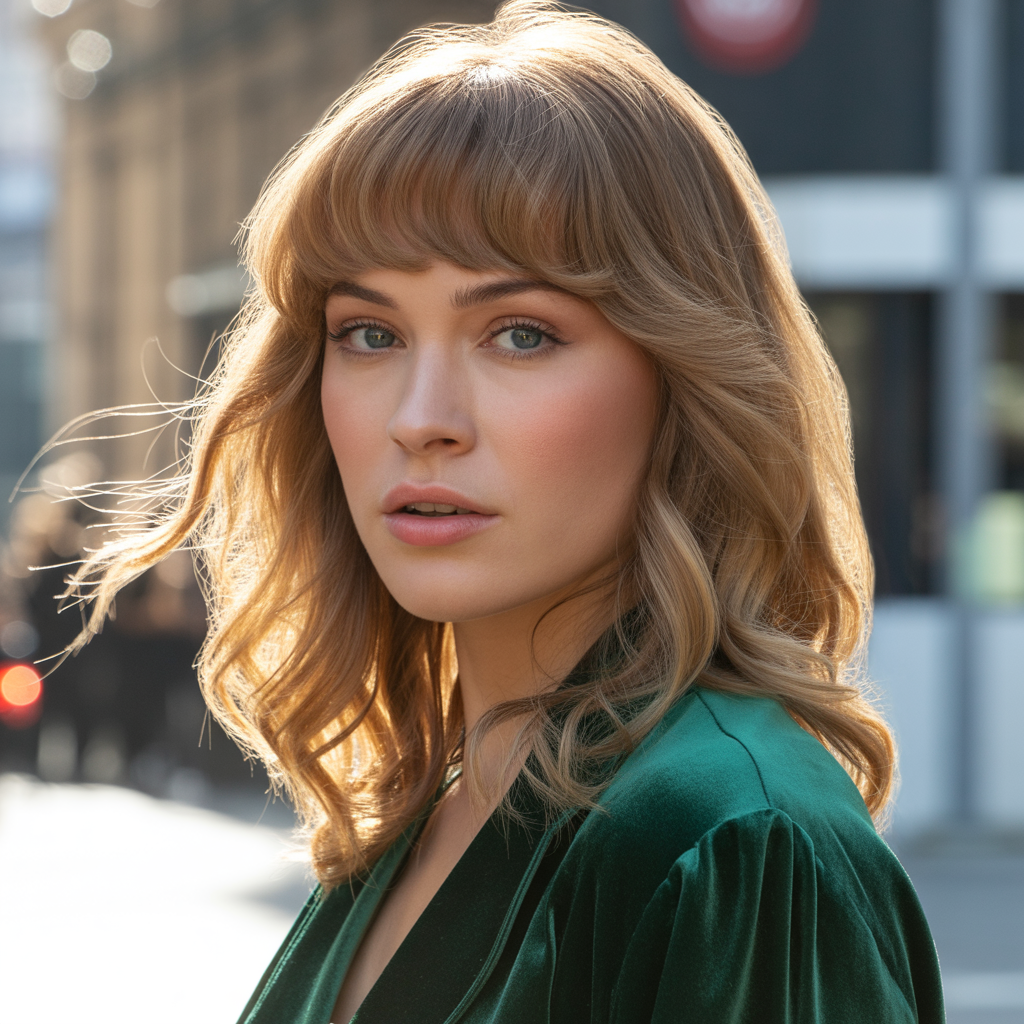 curtain bangs for wavy hair