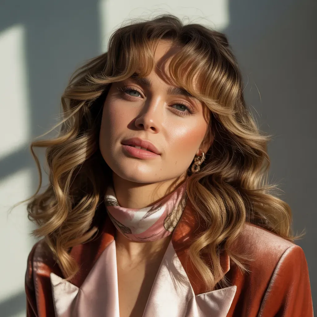 curtain bangs for wavy hair