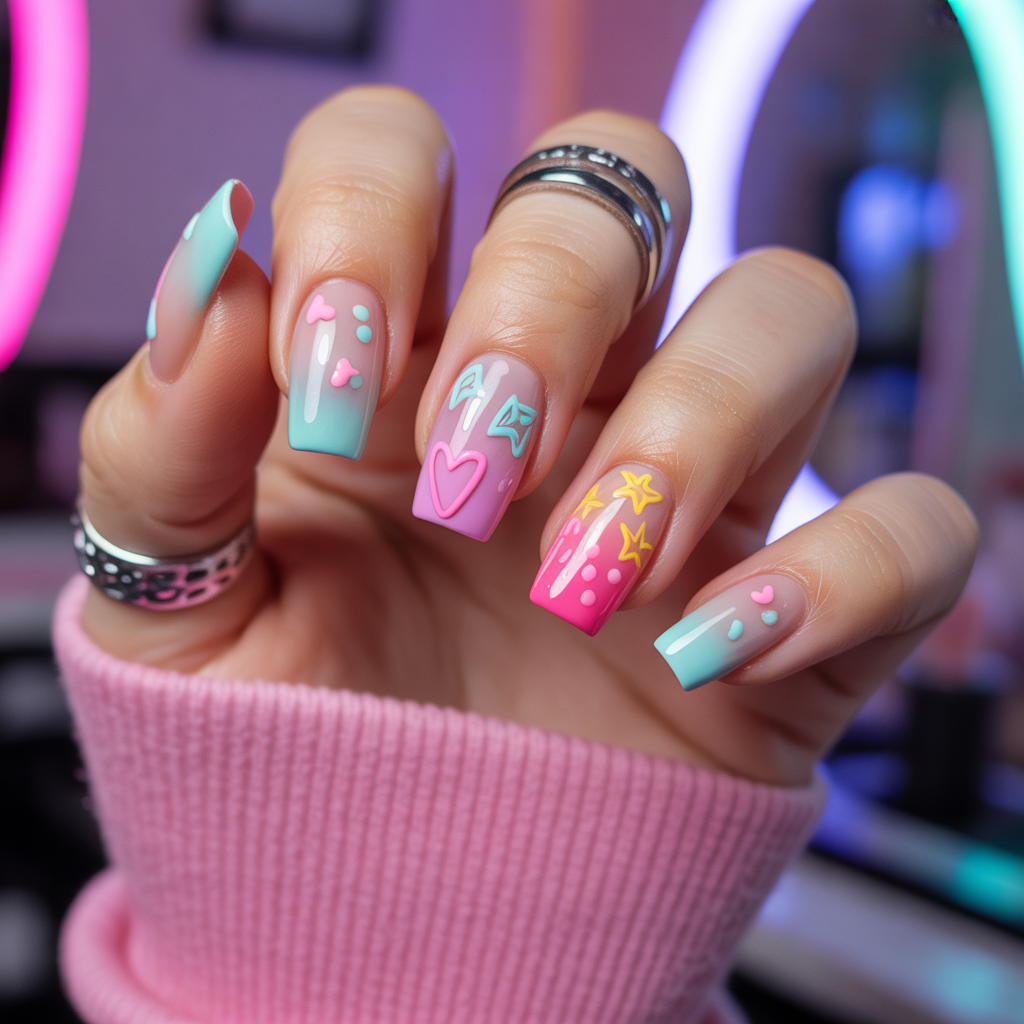 cute funky nails