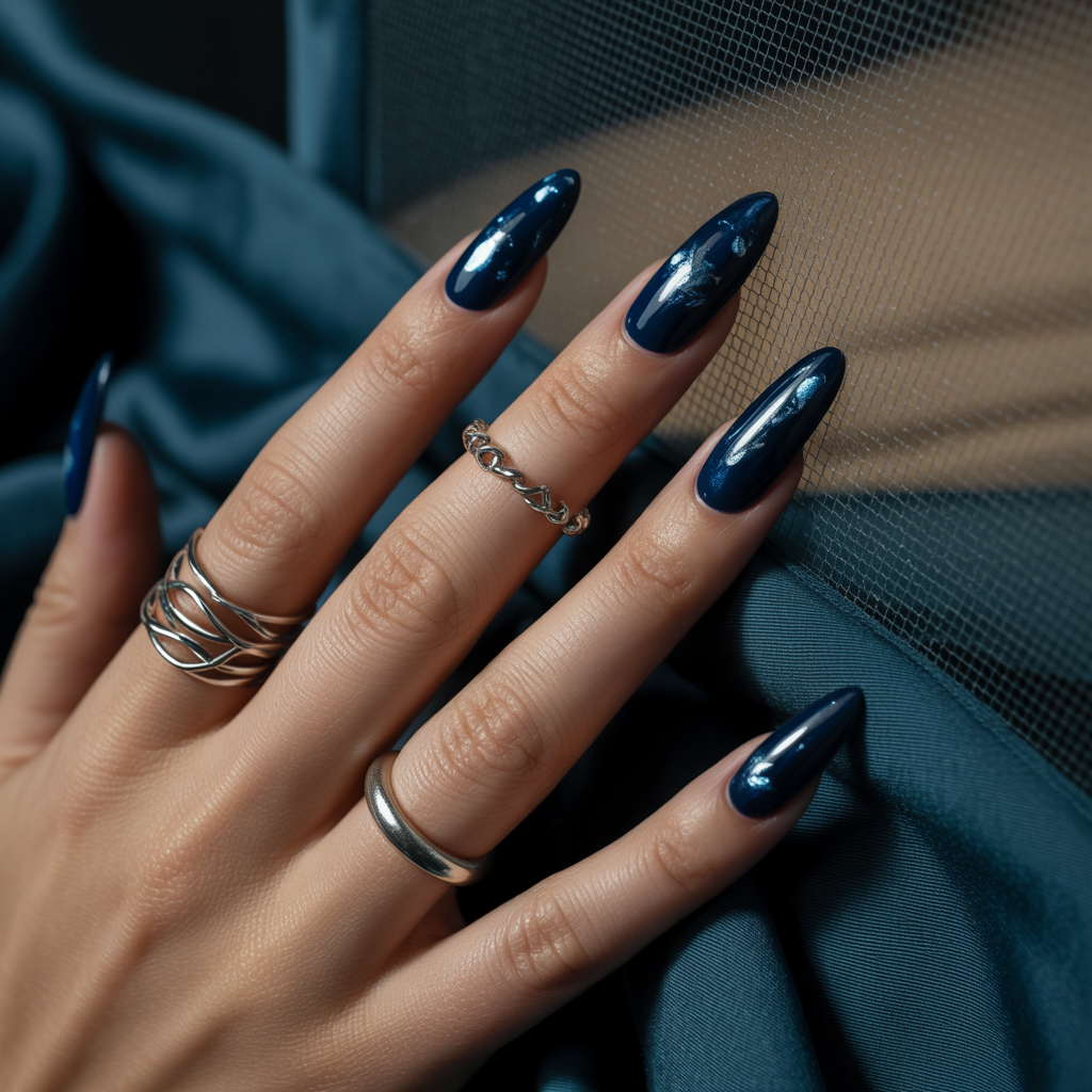dark blue nails
