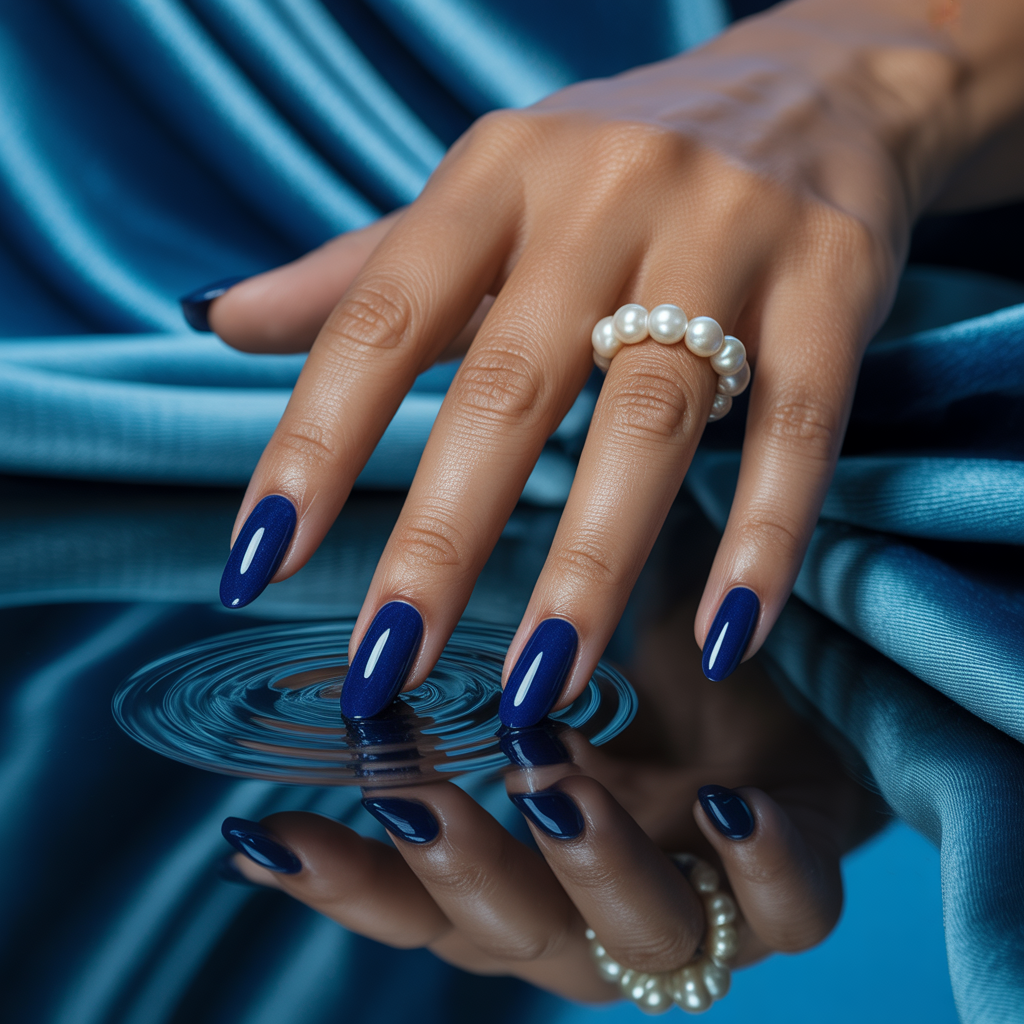dark blue nails