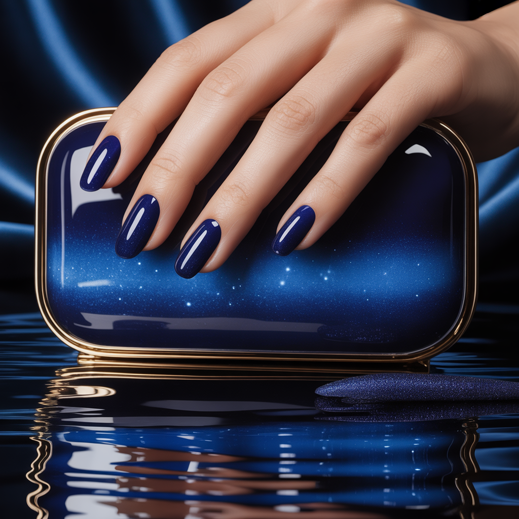 dark blue nails