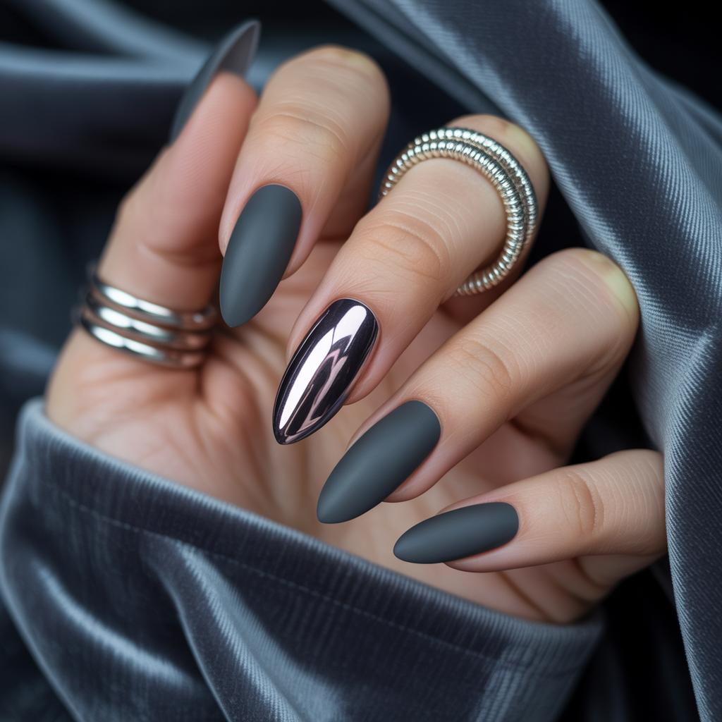 dark grey nails