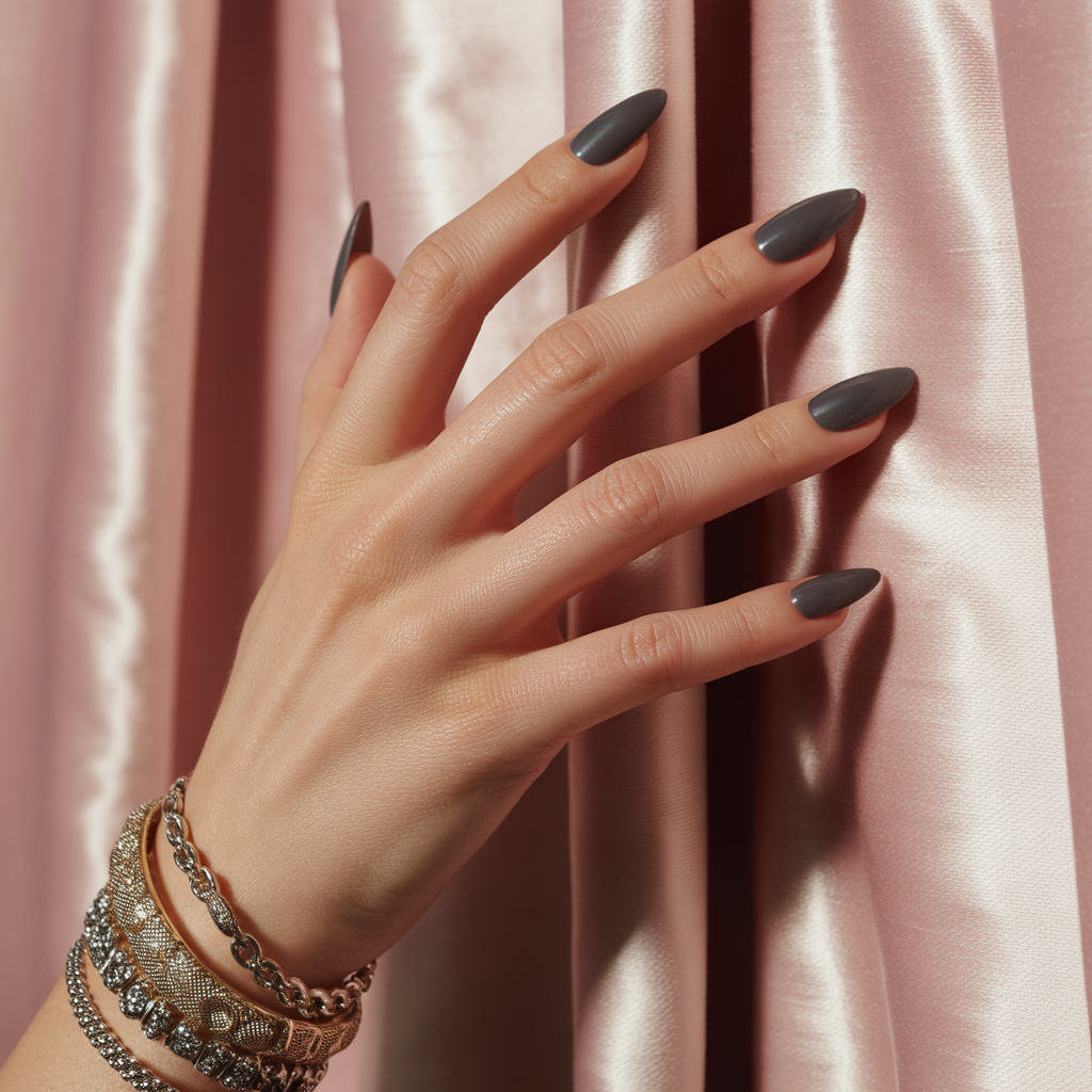 dark grey nails