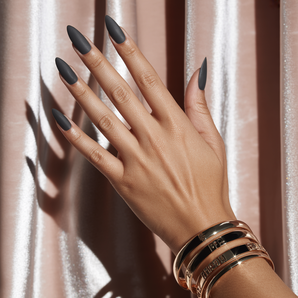 dark grey nails